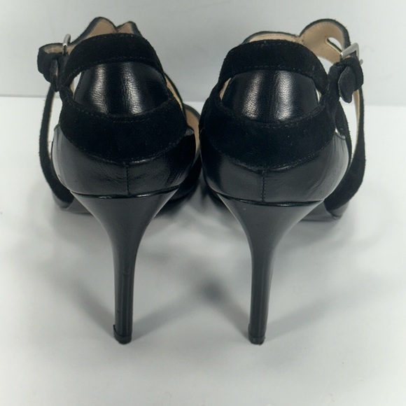 Beautiful Nine West Black Leather and Suede Pumps - Picture 5 of 8